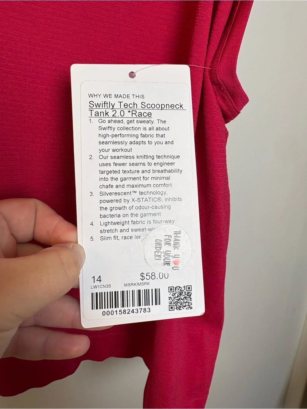 NWT Lululemon Mulberry Spark Race Swiftly Tech Scoop Neck Tank Size 14